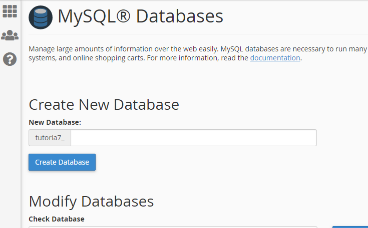 MySQL databse